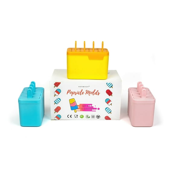 Herbher Popsicle Ice Cream Mold 12 Yogurt Pop Maker Set