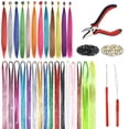thumbnail image 1 of Herbiar Hair Tinsel Kit 16 Colors 47inch 3200 Strands 12 Feather Extensions Women Girls Heat Resistant, 1 of 8