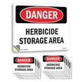 thumbnail image 1 of Herbicide Storage Area OSHA Danger Vinyl Decal Label 14 Inch x 10 Inch - 10 Pack, 1 of 6
