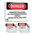 thumbnail image 1 of Herbicide Storage Area OSHA Danger Vinyl Decal Label 7 Inch x 5 Inch - 10 Pack, 1 of 6