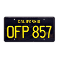 thumbnail image 1 of Herbie The Love Bug | 1963 VW Beetle | OFP 857 | Metal Stamped Replica Prop License Plate, 1 of 2