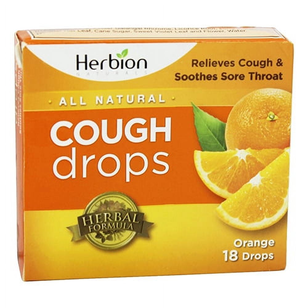 Herbion Cough Drops Orange, 18 lozenge
