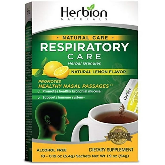 Herbion Natural Respiratory Care Herbal Granules, Natural Lemon Flavor, 10 ea (Pack of 2)