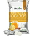 thumbnail image 1 of Herbion Naturals Cough Drops with Honey Lemon Flavor – 25Ct Pouch – Oral Anesthetic - Relieves Cough - Soothes Sore Throat & Dry Mouth –Eases Bronchial Irritation - For Adults, Children 6 and above., 1 of 7