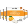 thumbnail image 1 of Herbion Naturals Cough Drops with Natural Orange Flavor, Sugar-Free with Stevia, Dietary Supplement, Soothes Cough, For Adults and Children over 6 years, 18 Drop - 6 Packs (108 Lozenges), 1 of 1