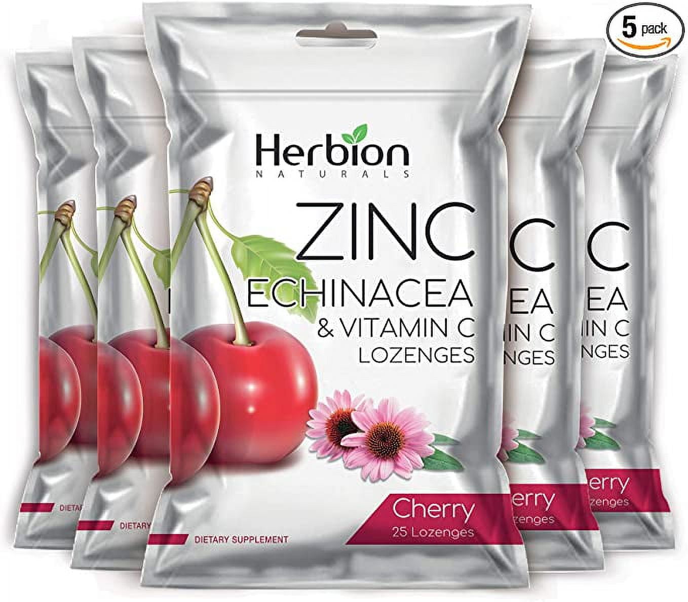 Herbion Naturals Zinc, Echinacea & Vitamin C Lozenges with Cherry
