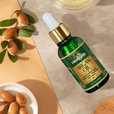 Herbishh Argan Hair Oil for Dry & Damaged Hair, Provides Hydration & Shine, With Grapeseed Oil, Ideal for Men & Women, 30ml