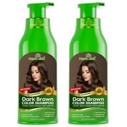 Herbishh Dark Brown Hair Color Shampoo for Gray Hair – Buy 1 Get 1 Free | 3-in-1 Hair Dye, Conditioner & Shampoo | 100% Gray Coverage | Ammonia-Free | 500ml Each | For Men & Women
