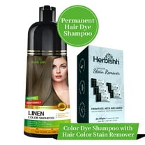 Herbishh Hair Color Shampoo For Gray Hair – Linen Hair Dye Shampoo 3 In 1 | Ammonia-Free 500ml   Color Stain Remover | Hair Color Shampoo For Men & Women
