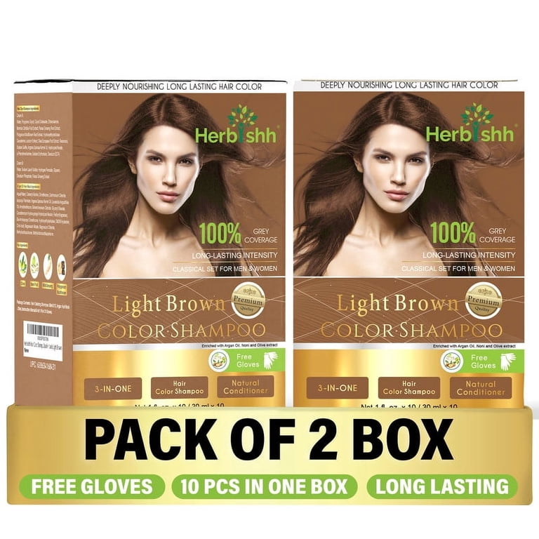 Herbishh Hair Color Shampoo for Grey Hair – Hair Dye Shampoo with
