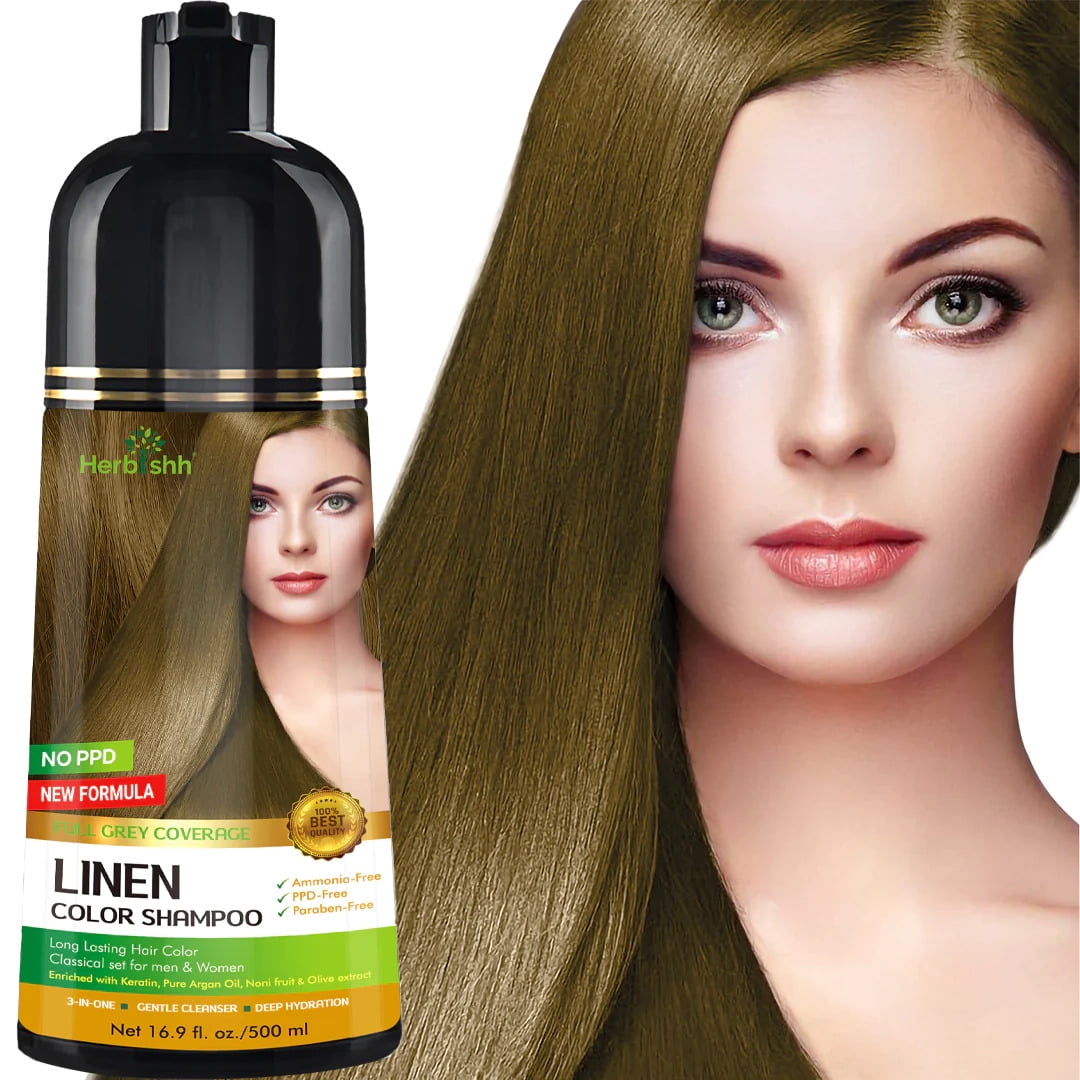 Herbishh Hair Color Shampoo for Grey Hair – Ammonia-Free Hair Dye
