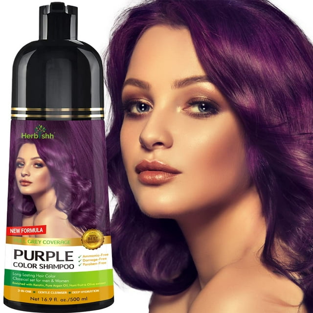 Herbishh Hair Color Shampoo for Grey Hair AmmoniaFree Hair Dye