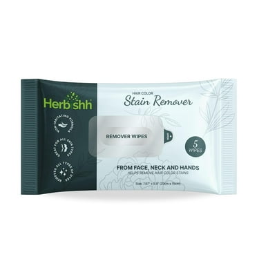 Herbishh Hair Color Stain Remover Wipes, Skin-Friendly Dye Cleanup, Gentle Formula, 5-Count Travel Pack