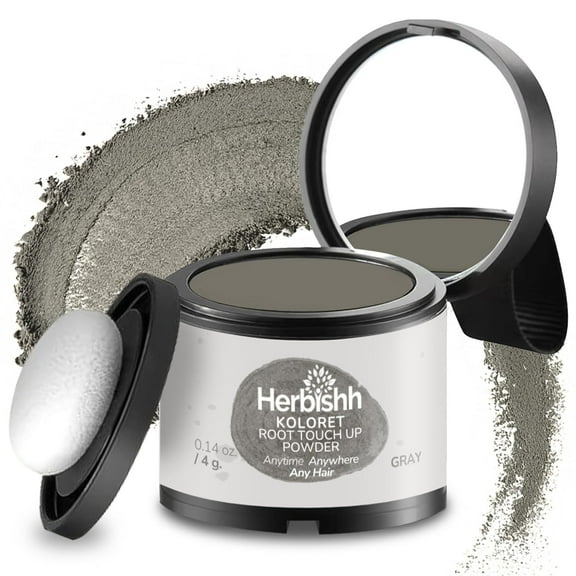 Koloret Root Touch Up Powder– Gray Powder for Women & Men, Instant Root Cover Up for Gray Coverage, Hairline Concealer for Thinning Hair & Bald Spots, Water-Resistant & Smudge-Proof, 4g