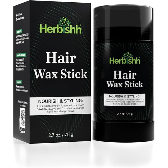Herbishh Hair Wax Stick For Women & Men - Nourish & Styling Slick Wax Stick for Hair Smoothing, Flyaway, Controls Frizzy Hair, Perfect for Hairline and Nape Area, 2.7 OZ