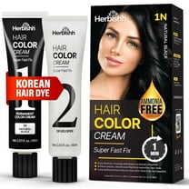 Herbishh Rapid Infusion Hair Color Cream – 1N Natural Black Hair Dye Permanent One Minute with Comb Applicator, Hair Color for Gray Hair Coverage, Ammonia-Free, Patented Korean Technology, 2.03 fl. O