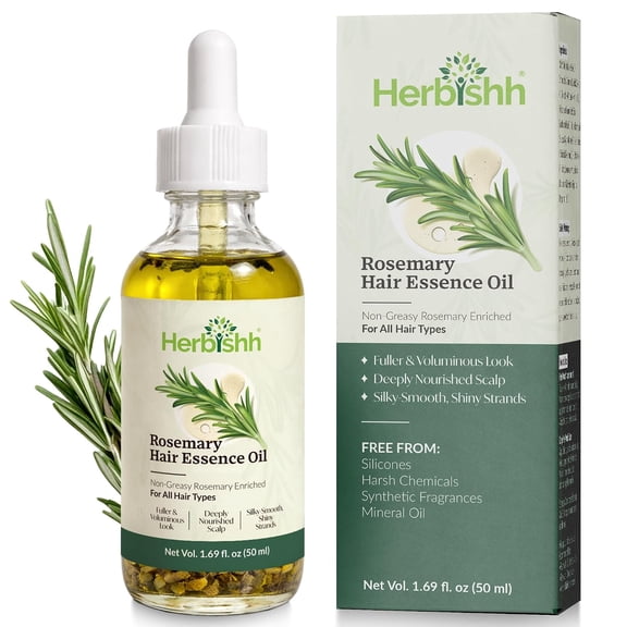 Herbishh Rosemary Hair Oil with Peppermint & Lavender for Hair & Scalp Care, 50 mL