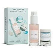 Herbivore Botanicals Waves of Clarity 3-Piece Facial Mask Set - Pink Cloud Cleanser, Blue Tansy Resurfacing Mask, Aquarius Pore Purifying Cream, 2.7 Oz
