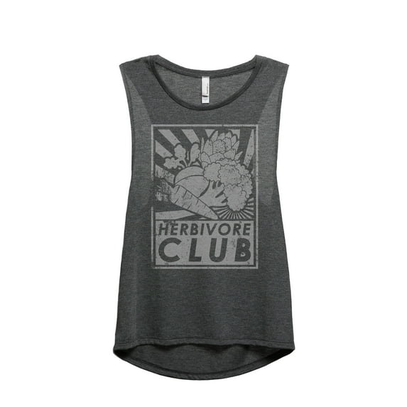 Herbivore Club Women's Fashion Sleeveless Muscle Workout Yoga Tank Top Charcoal Grey Large