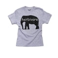 thumbnail image 1 of Herbivore Elephant Graphic Vegetarian Vegan Support Boy's Cotton Youth Grey T-Shirt, 1 of 2
