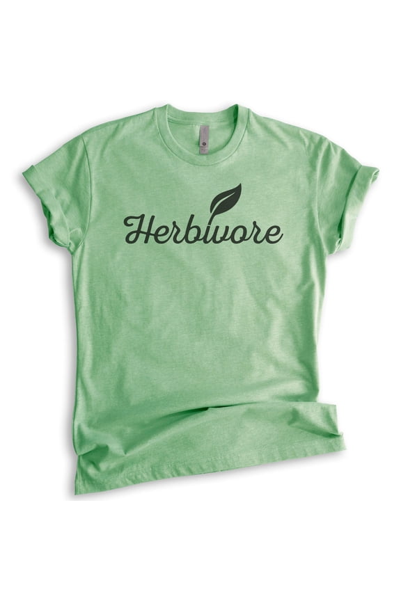Herbivore T-Shirt, Unisex Women's Men's Shirt, Vegan Shirt, Veganism T-shirt, Heather Apple Green, Small