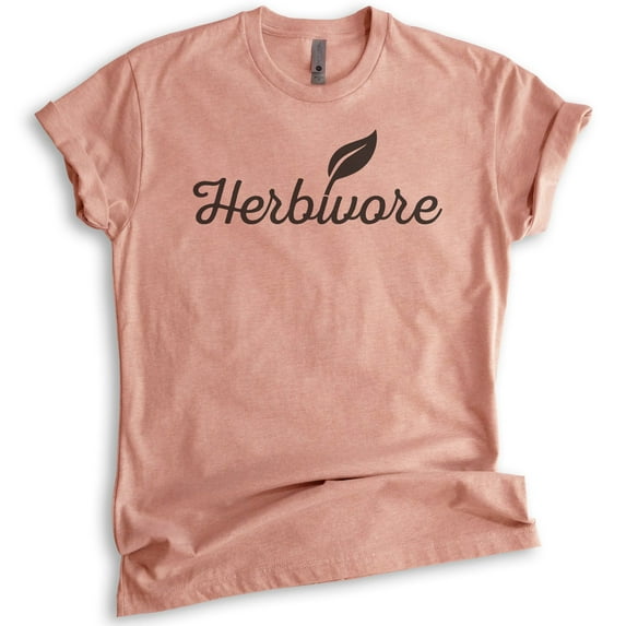 Herbivore T-Shirt, Unisex Women's Men's Shirt, Vegan Shirt, Veganism T-shirt, Heather Sunset, Medium