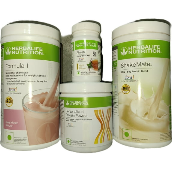 Herblife Nutrition Shake Mix Rose kheer With Protein Powder 200G And Shake Mate & Afresh - Natural Tulsi