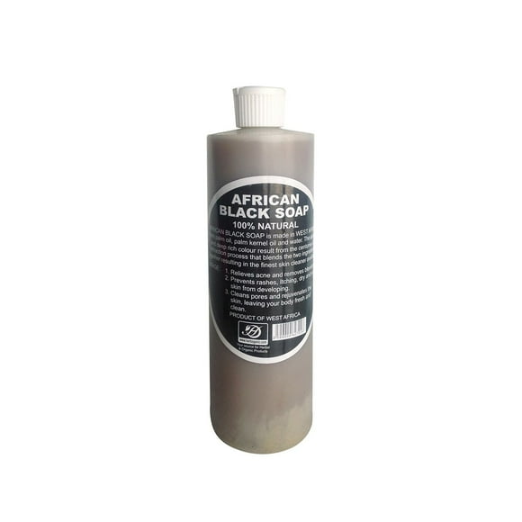 Herboganic Raw African Black Soap Liquid, Natural Liquid Soap, Face & Body Wash, 8 Fl Oz