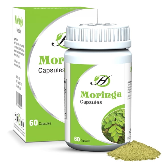 Herboganic Moringa Capsules 500mg 60 Capsules - 100% Natural Vegetarian Capsules