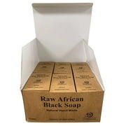 Herboganic Raw African Black Soap 6 Oz, Pack of 12