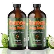 Herboganic Soursop Living Bitters - Organic Natural, Pack of 2, 16 oz Each