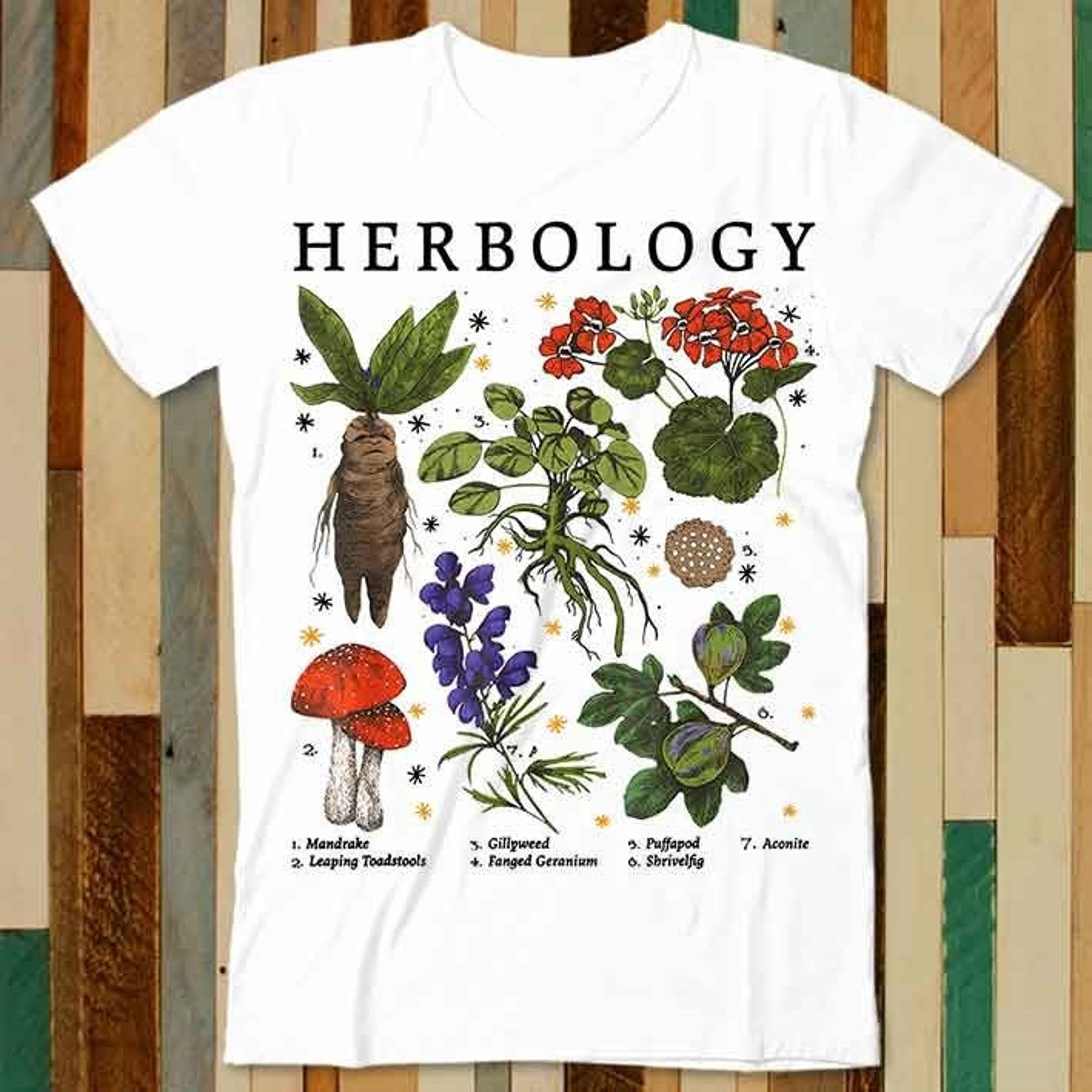 Herbology Plants Botanic Garden Magic Wizard T Shirt Adult Unisex Men