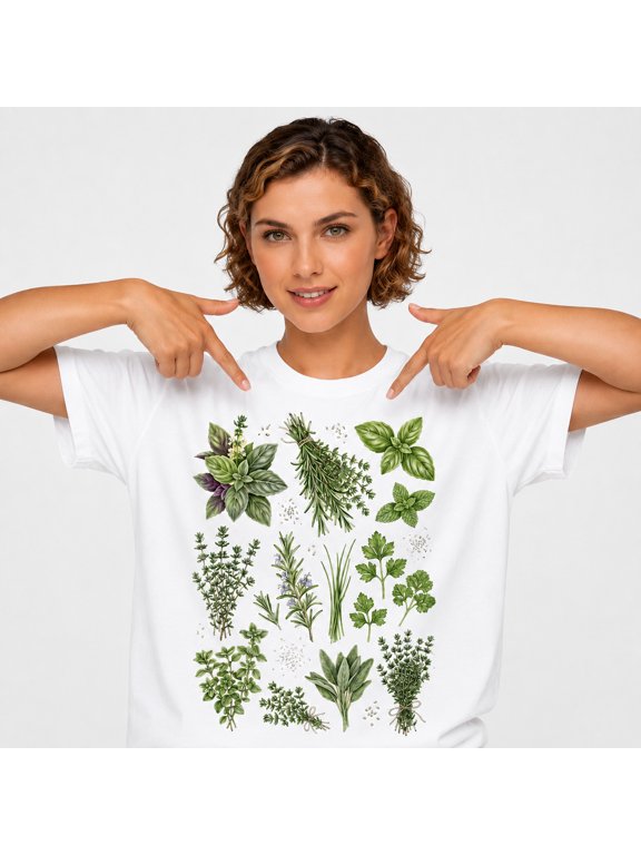 Herbs Culinary Garden Nature Kitchen Herb Nerd Vintage Gift Graphic T-Shirt, Size S-5XL