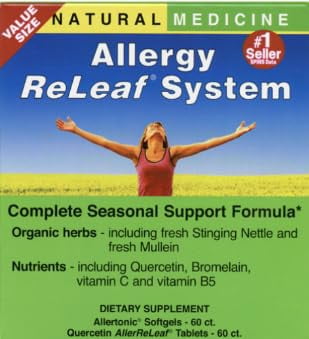 Herbs Etc. Allergy ReLeaf System - Seasonal Discomfort Supplement - Seasonal Support for Sneezing & Itchy Eyes - Supports Sinus Function - 60 Softgels (60 Servings), 60 Tablets (60 Servings) - 2 Pack