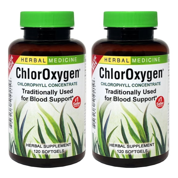 Herbs, Etc. ChlorOxygen Chlorophyll Concentrate Softgels, 120 Count (2 Pack)