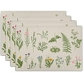 thumbnail image 1 of Herbs Floral Placemats Set of 4, Green Table Mats 12 X 18 Inch Botanical Classic Table Placmats, Washable Non-Slip Place Mats for Dining Kitchen Table Party Coffee Bar Accessories, 1 of 8
