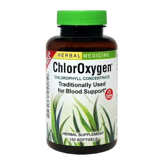 Herbs etc - chloroxygen chlorophyll concentrate professional strength alcohol free - 120 softgels