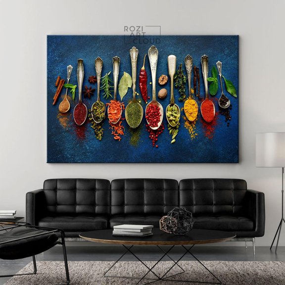 Herbs spices wall art, kitchen print, food art poster, moms chefs, man cave decor, Unframed Paper Poster 8x10in