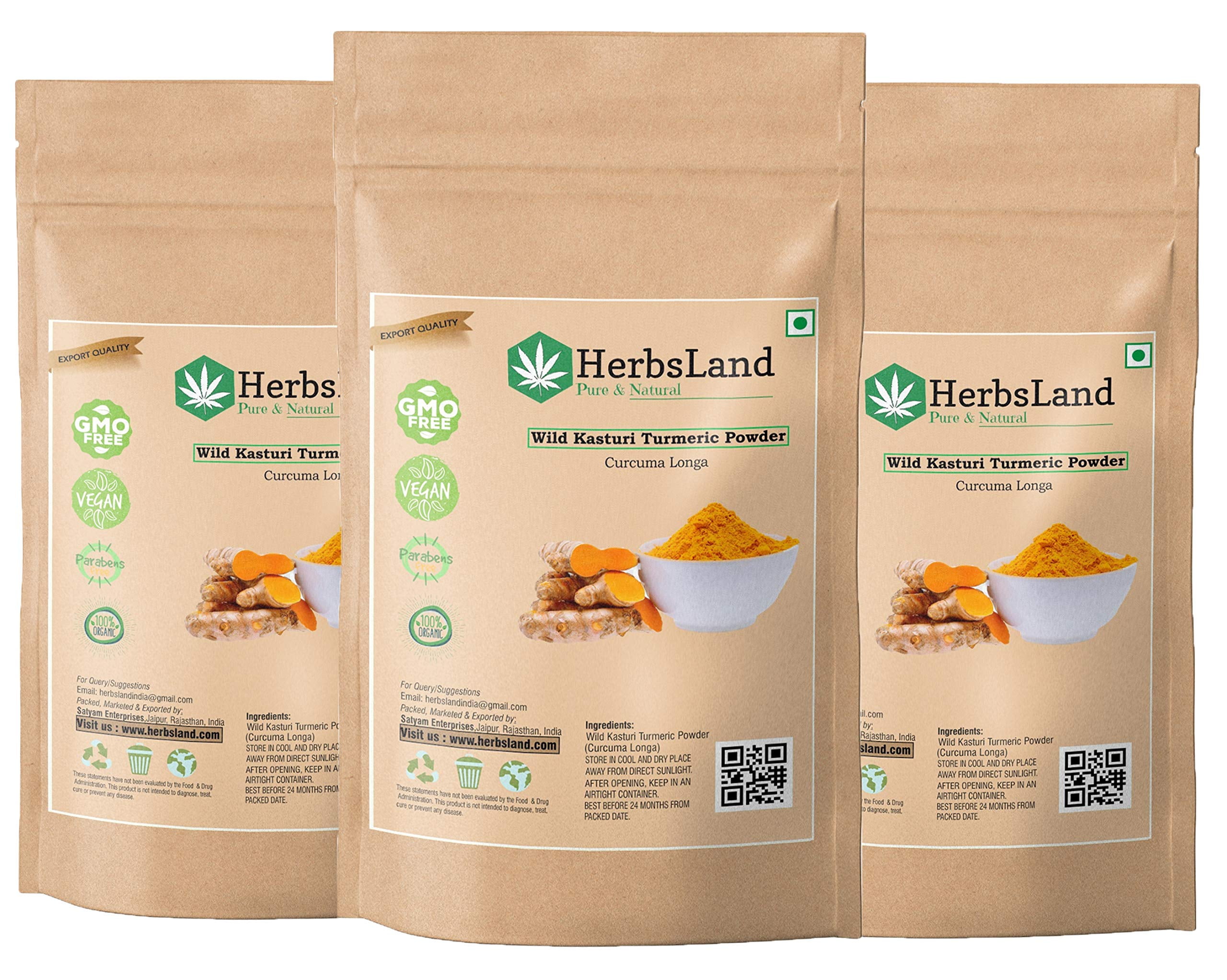 HerbsLand® Bio organic Wild Turmeric Powder for Skin and Face Care