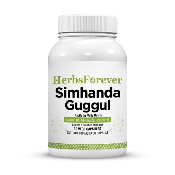 Herbsforever Simhanada Guggul Capsules  Vatari Guggul  Skin & Joint Health Supplement  90 Vege Capsules  800 Mg Each
