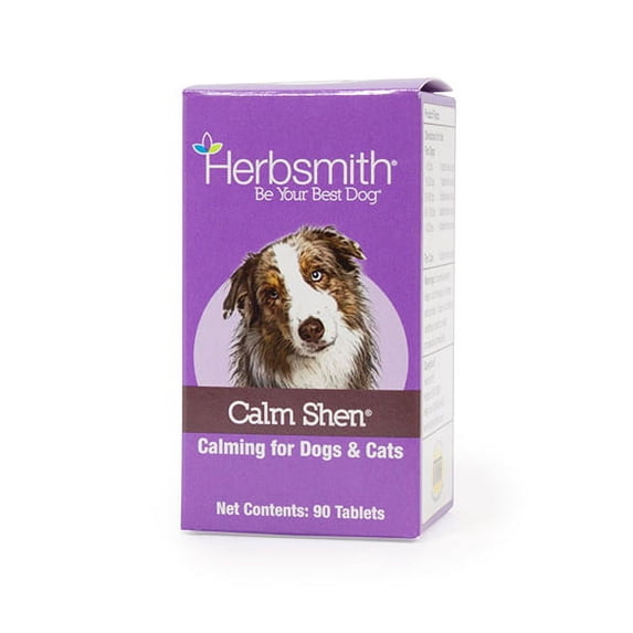 Herbsmith Calm Shen – Herbal Blend for Dogs & Cats – Natural Anxiety Remedy for Dogs & Cats – Feline and Canine Calming Supplement – 90 Tablets