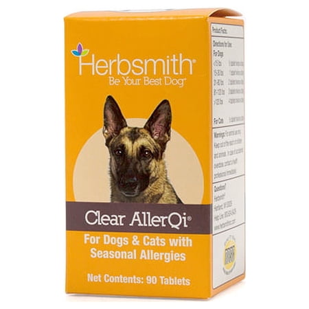 Herbsmith Clear AllerQi – Allergy Aid for Cats and Dogs – Pet Allergy Support – Anti Itch Pills for Dogs and Cats – 90 Tablet