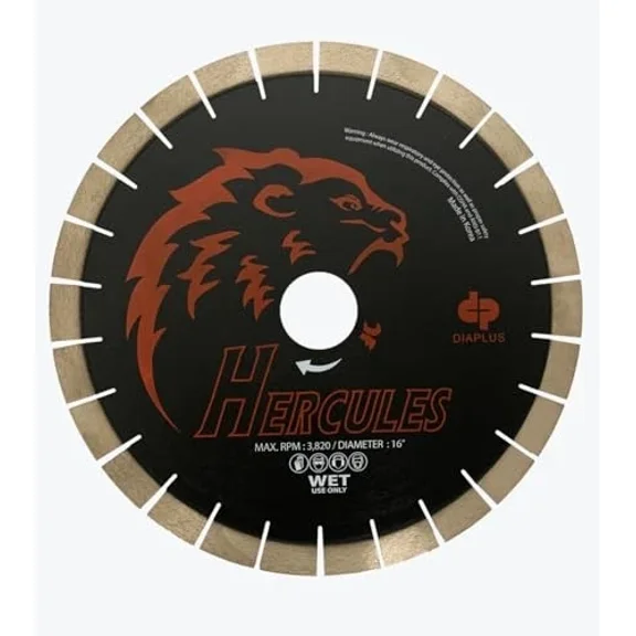 Hercules 14-Inch Diamond Wet Cutting Blade, Black and Red, 3820 RPM Max Speed,