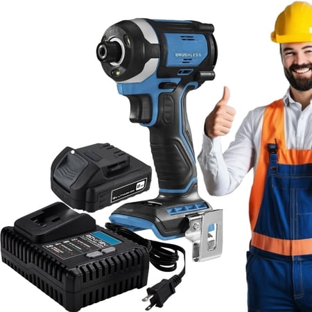 Hercules 20V Brushless Cordless 1/4 in Compact 3-Speed Impact Driver with Auto Mode and LED Light