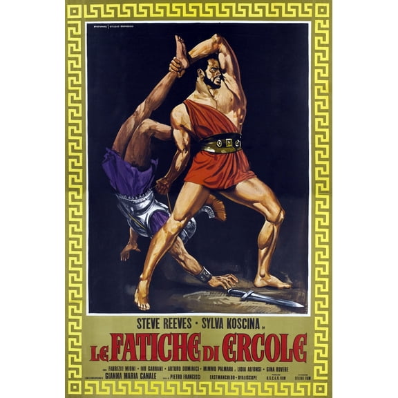 Hercules (Aka Le Fatiche Di Ercole) Right: Steve Reeves On Italian Poster Art 1958 Movie Poster Masterprint (11 x 17)