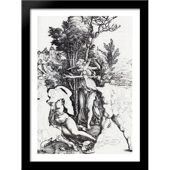 Hercules At The Crossroads 28x40 Large Black Wood Framed Print Art by Albrecht Durer