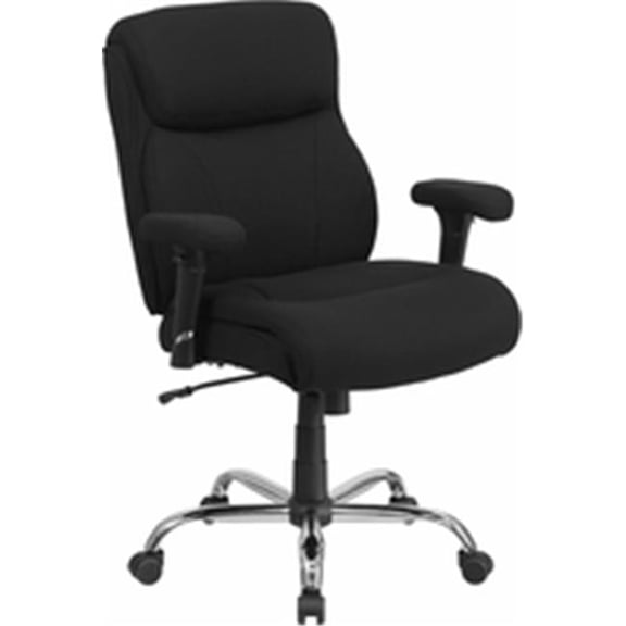 Hercules Big & Tall Task Chair - Black Fabric - Adjustable Arms - 400 lbs Capacity