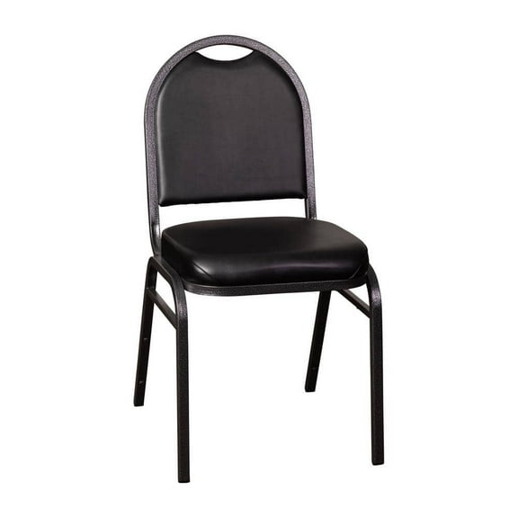 Hercules Black/Silver Vein Frame Vinyl Commercial Grade 500 lbs. Capacity Dome Back Stacking Banquet Chair