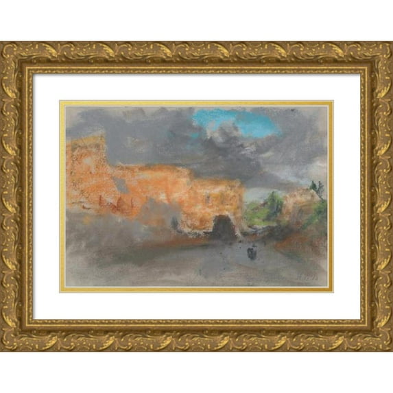 Hercules Brabazon Brabazon 24x18 Gold Ornate Framed and Double Matted Museum Art Print Titled - The Colosseum at Rome