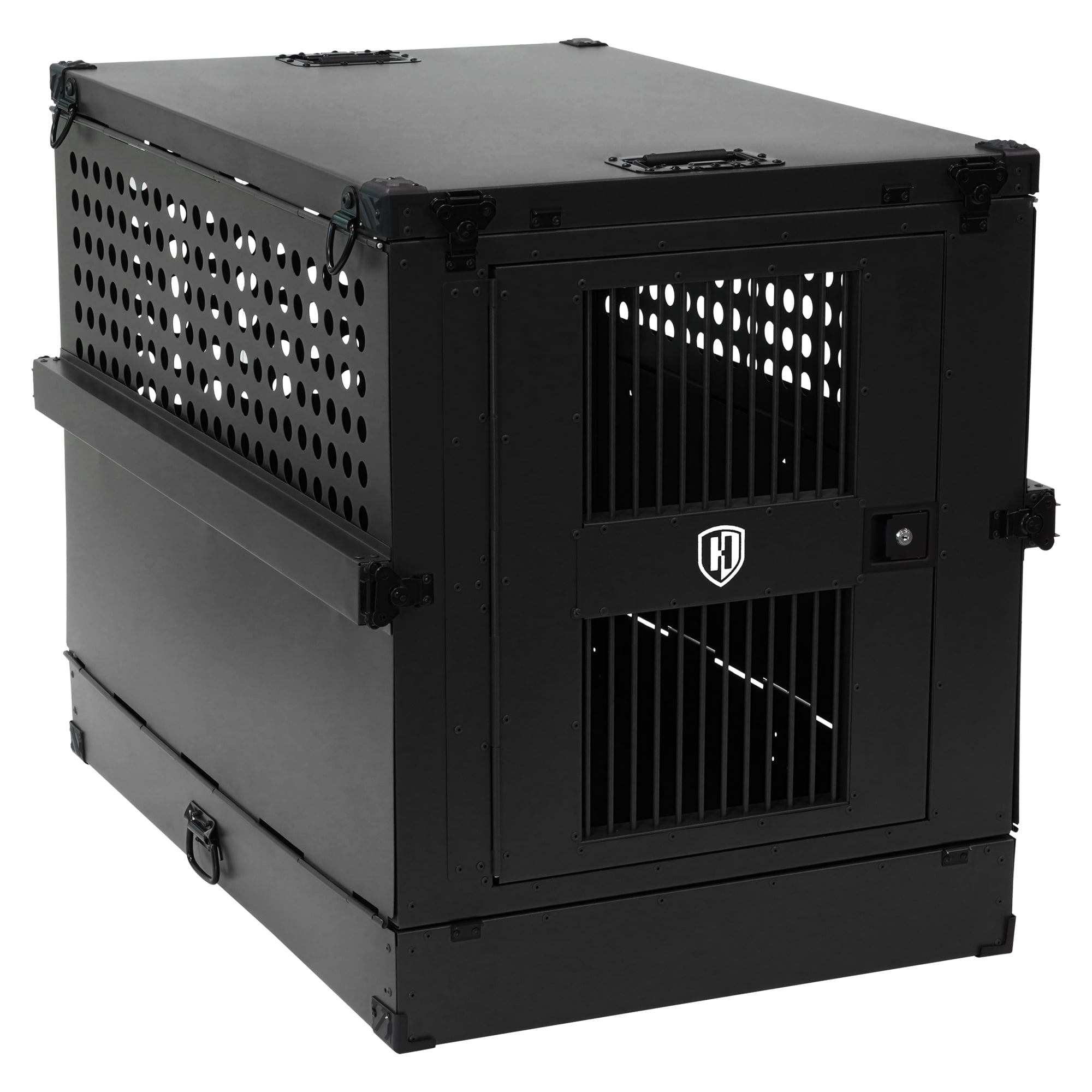 X-Large Black Aluminum Collapsible Dog Crate